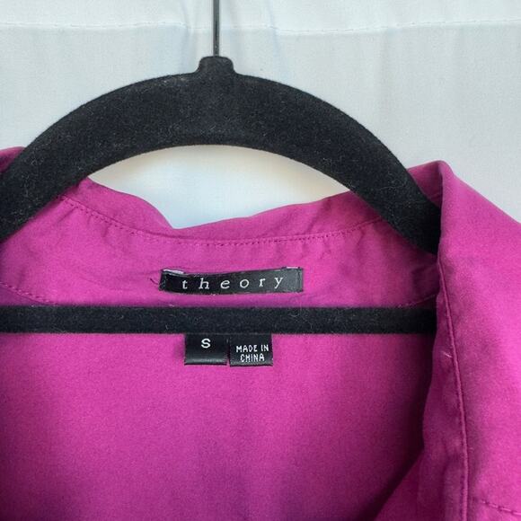 Theory Cotton Blend Pink Button Down Size Small - Picture 2 of 5